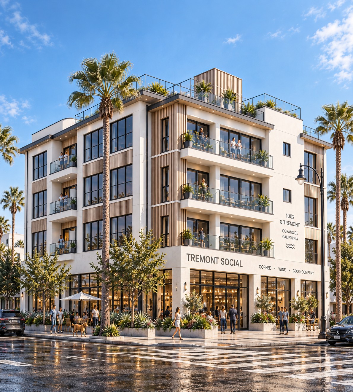 1002 S Tremont — Mixed-use infill development rendering in Oceanside